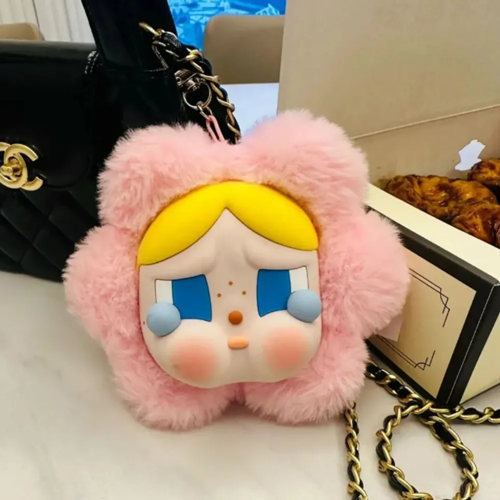 Móc Khóa Có Túi Đựng Pop Mart Crybaby Sad Club Series-Silicone Plush Earphone Bag Màu Hồng Vàng - Phụ kiện - Vua Hàng Hiệu