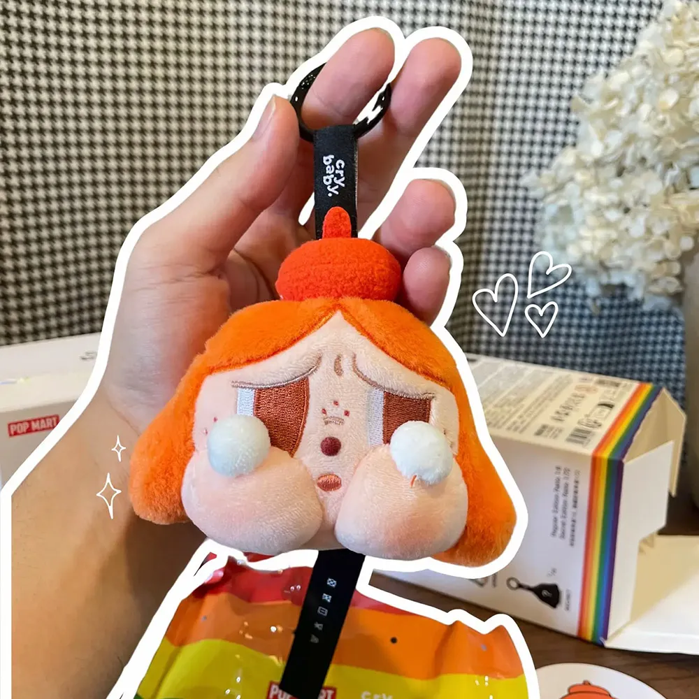 Móc Khóa Pop Mart Crybaby Cheer Up, Baby! Series-Plush Pendant Blind Box Màu Cam