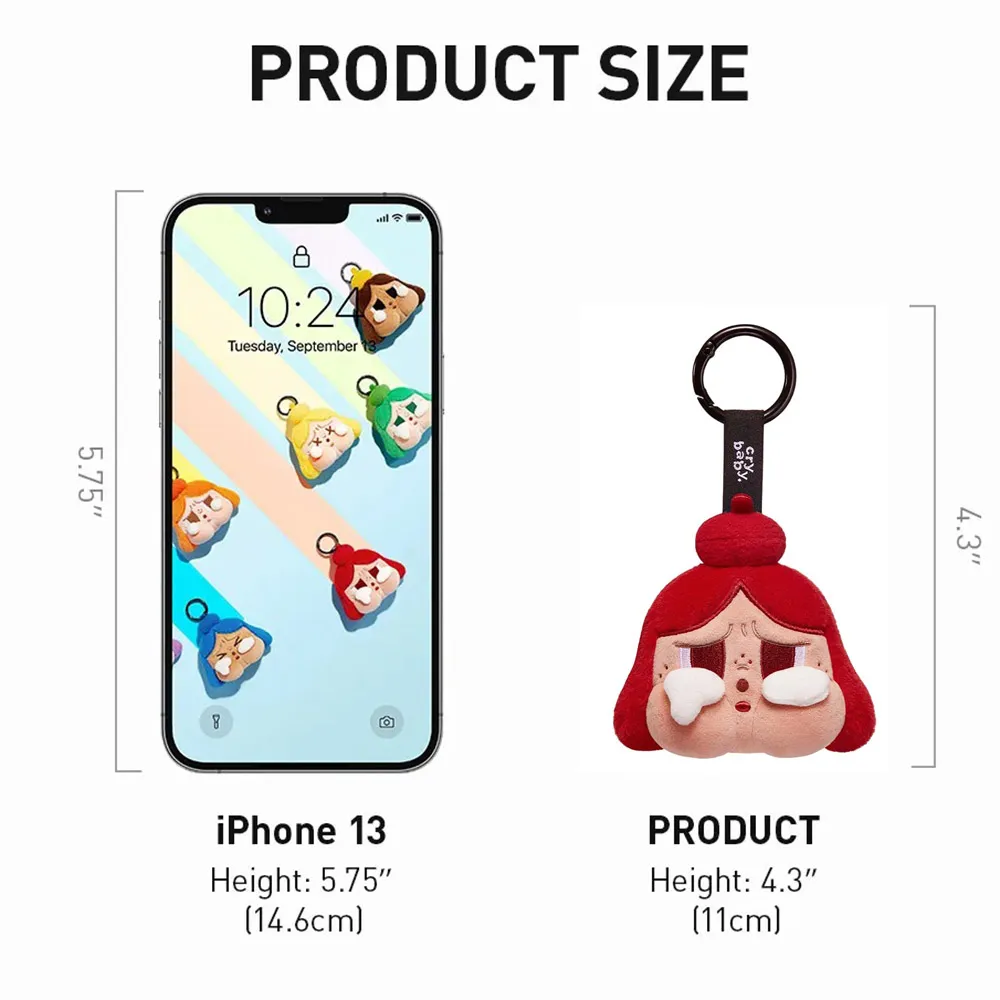 Móc Khóa Pop Mart Crybaby Cheer Up, Baby! Series-Plush Pendant Blind Box Màu Đỏ