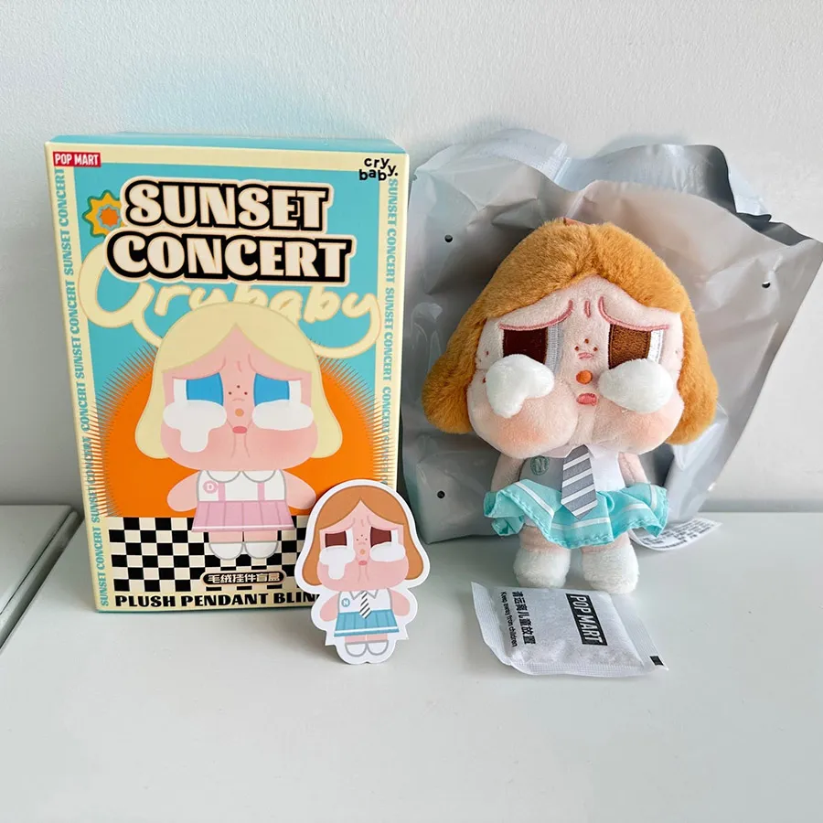 Móc Khóa Pop Mart Crybaby Sunset Concert Series-Plush Pendant Blind Box Màu Xanh Blue