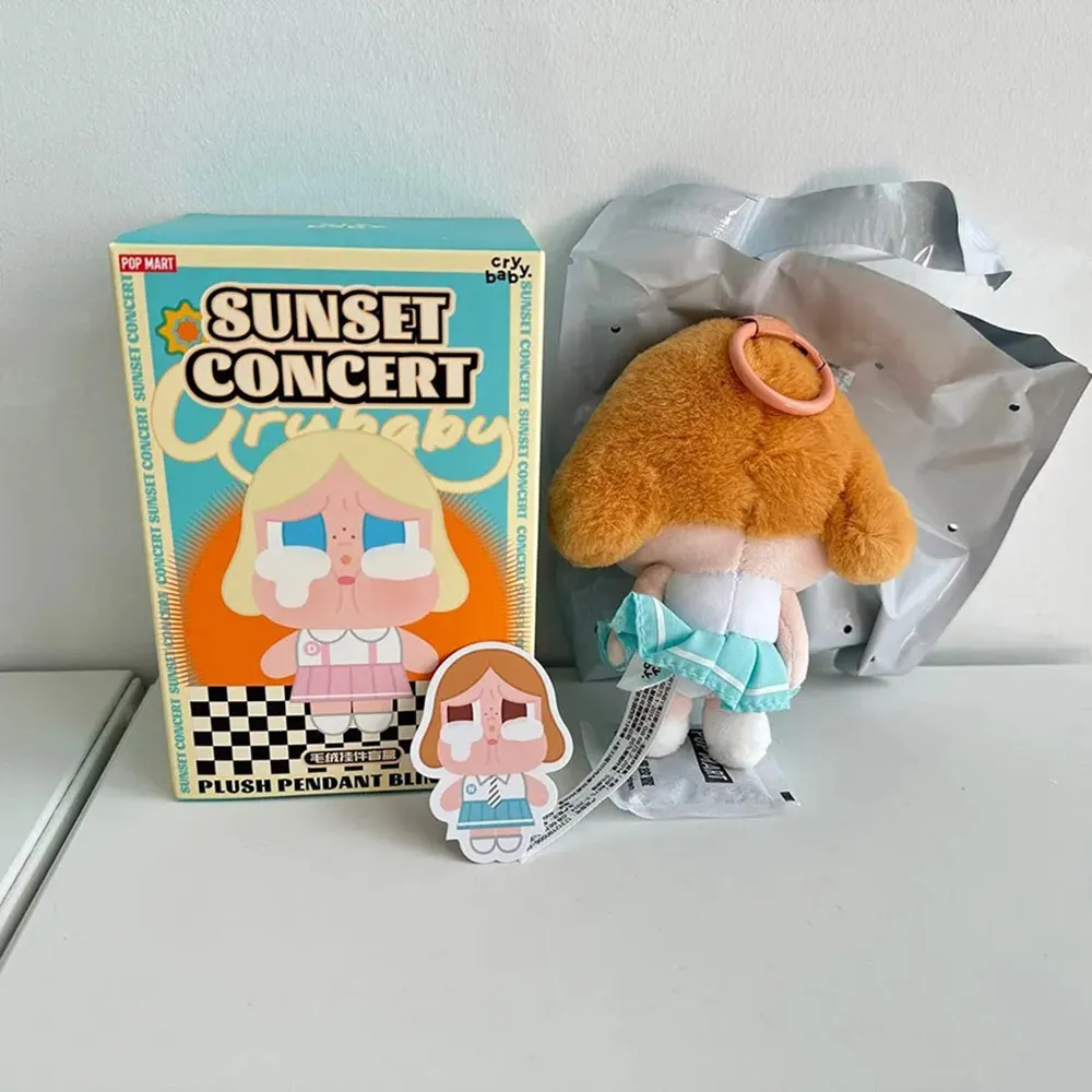 Móc Khóa Pop Mart Crybaby Sunset Concert Series-Plush Pendant Blind Box Màu Xanh Blue