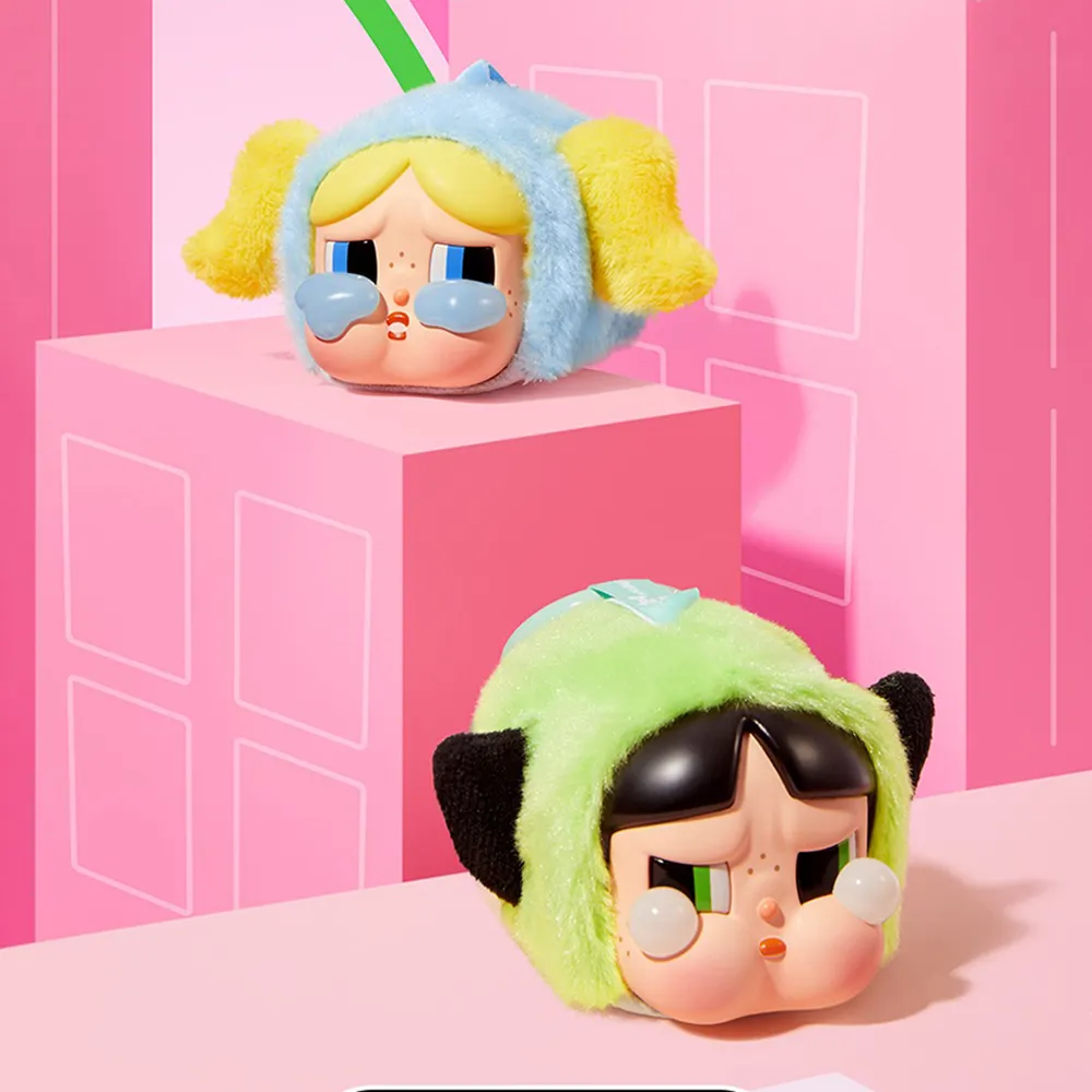 Móc Khóa Pop Mart Crybaby x Powerpuff Girls Series-Vinyl Face Plush Blind Box Buttercup Màu Xanh - Phụ kiện - Vua Hàng Hiệu
