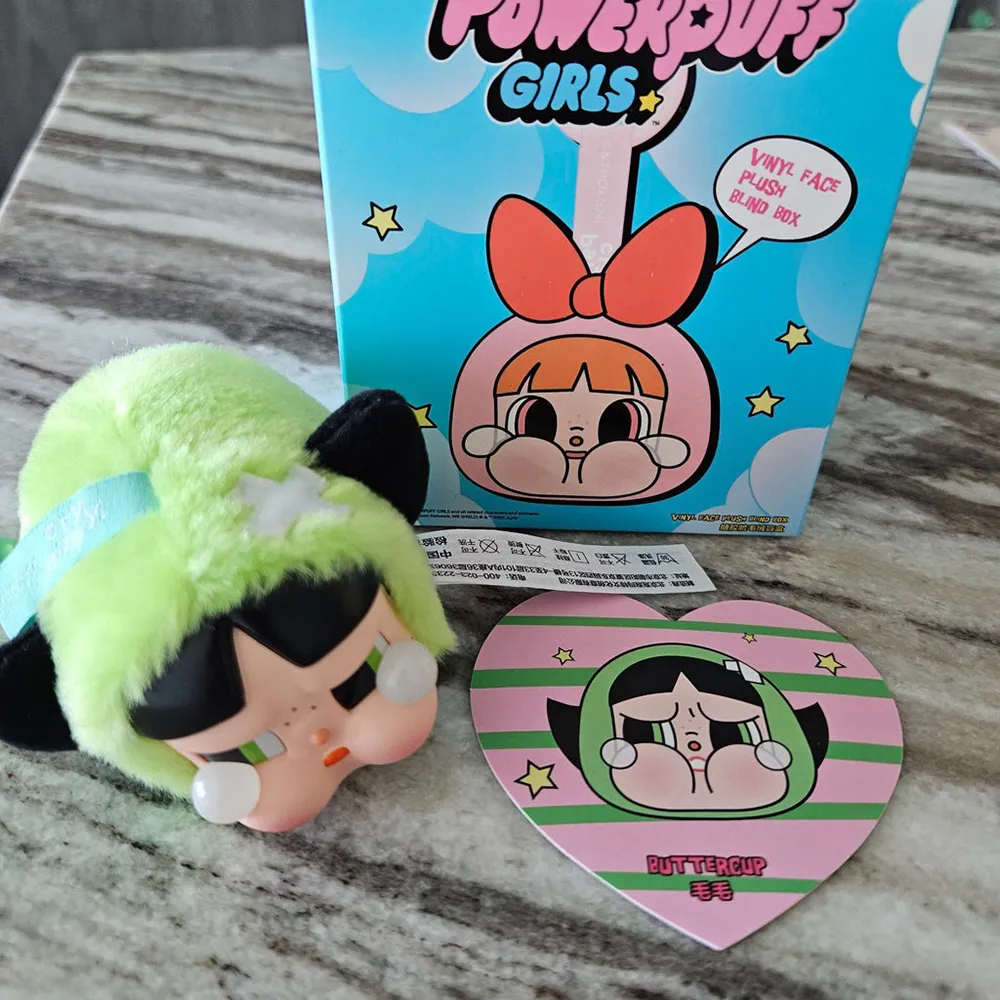 Móc Khóa Pop Mart Crybaby x Powerpuff Girls Series-Vinyl Face Plush Blind Box Buttercup Màu Xanh - Phụ kiện - Vua Hàng Hiệu