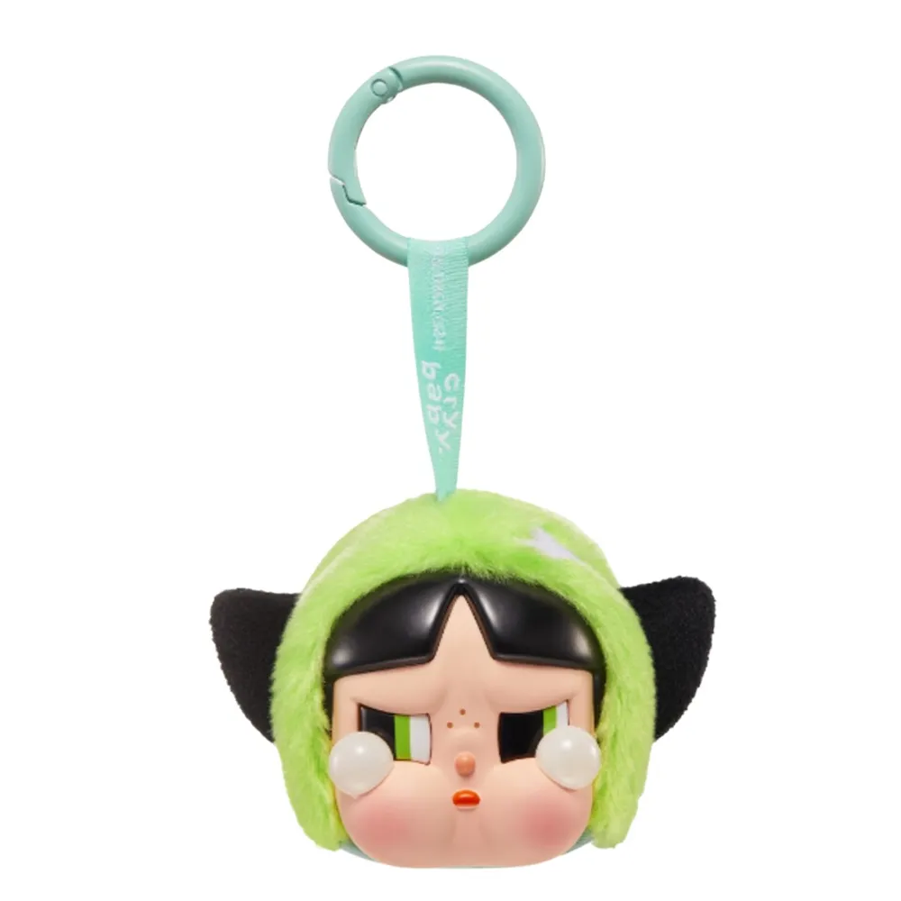Móc Khóa Pop Mart Crybaby x Powerpuff Girls Series-Vinyl Face Plush Blind Box Buttercup Màu Xanh - Phụ kiện - Vua Hàng Hiệu