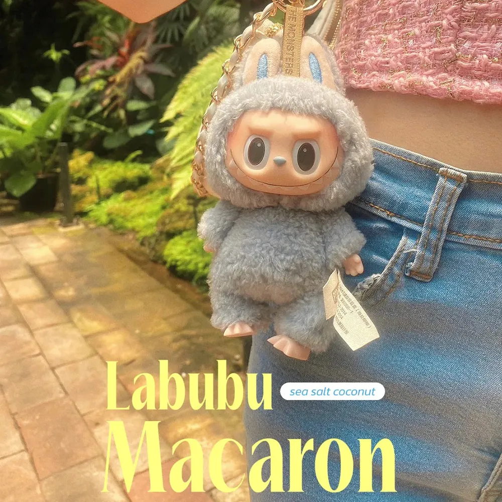 Móc Khóa Pop Mart Labubu Macaron Sea Salt Coconut Màu Xanh