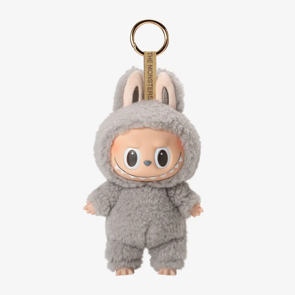 Móc Khóa Pop Mart Labubu Macaron Sesame Bean Màu Xám