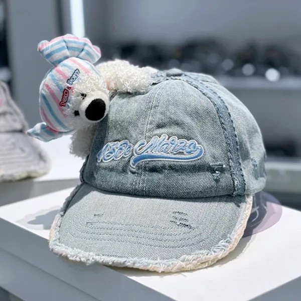 Mũ 13 De Marzo Fujiya Sweets Bear Blue Logo Denim Cap FR2Q1171 0320 Màu Xanh Denim