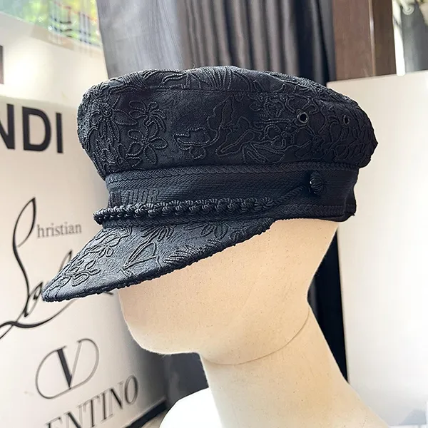 Mũ Dior Travel Cap Black Blue Cotton 31REV920X131-C588 Màu Đen Size 57-58