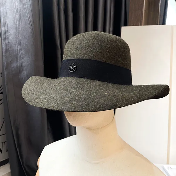 Mũ Maison Michel Green Cashmere Hat Màu Xanh Rêu Size L - Mũ nón - Vua Hàng Hiệu