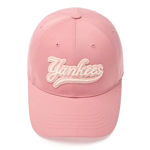 Mũ MLB Varsity Cursive Fluffy Logo Unstructured Ball Cap New York Yankees 3ACPVF04N-50PKM Màu Hồng