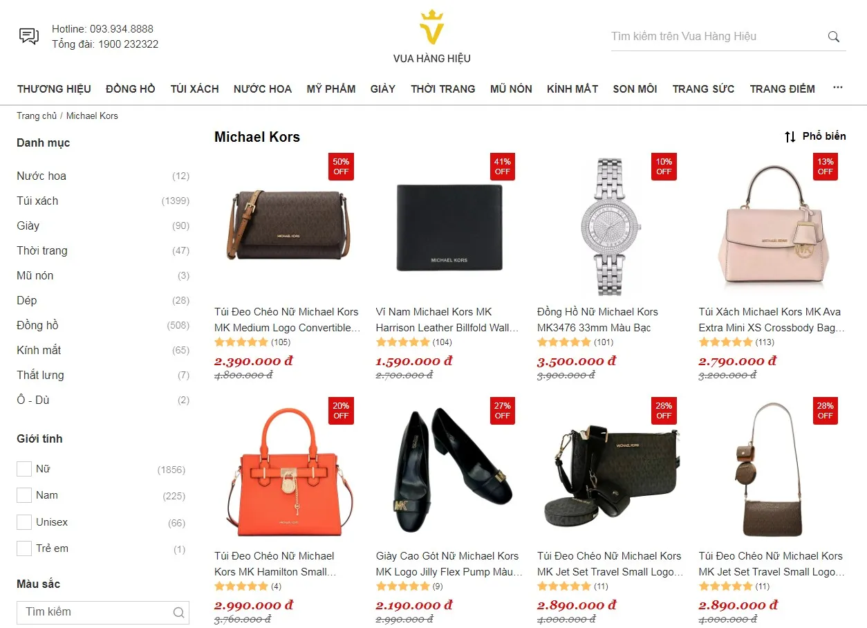 Mua đồ Michael Kors chính hãng tại Vua Hàng Hiệu
