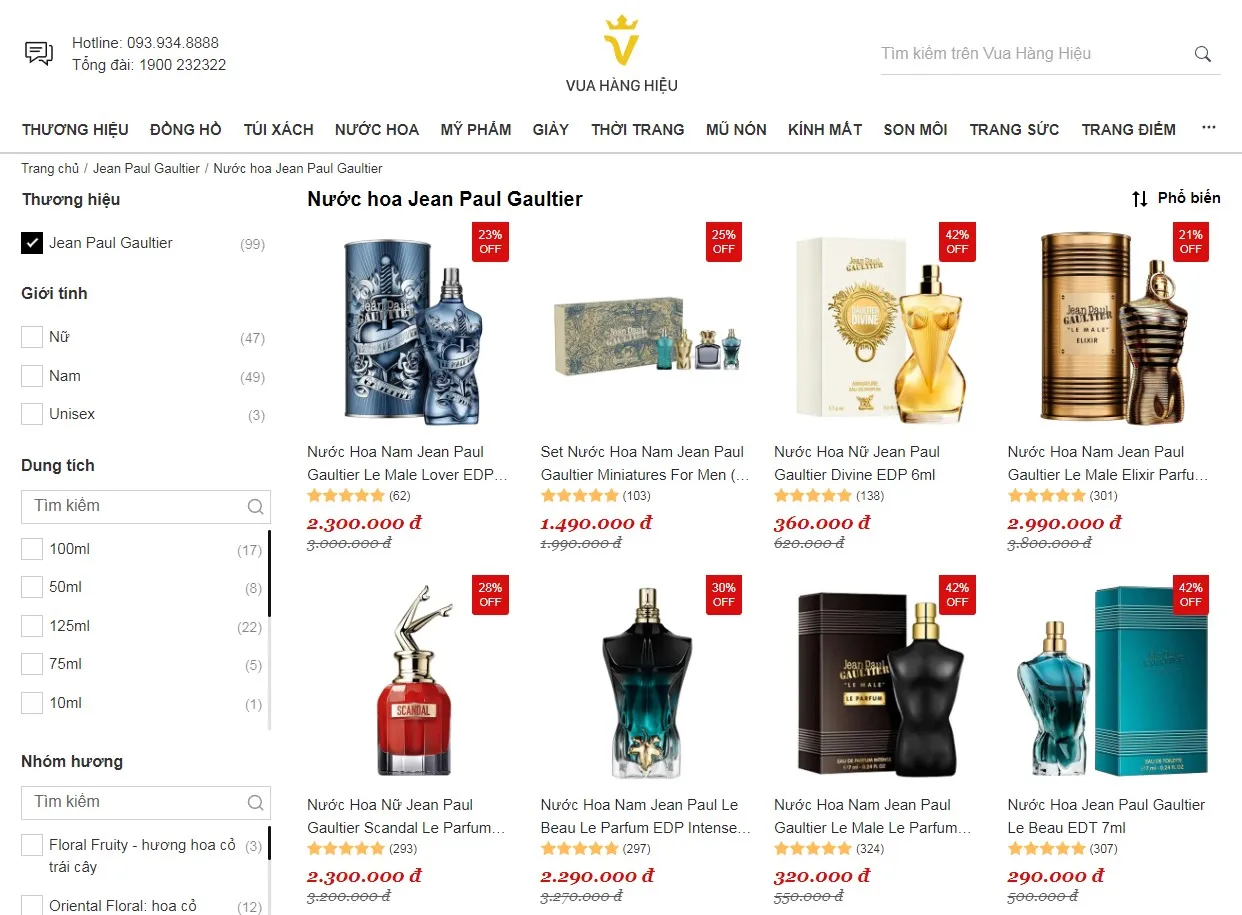 Mua Nước Hoa Jean Paul Gaultier Chính Hãng Tại Vua Hàng Hiệu