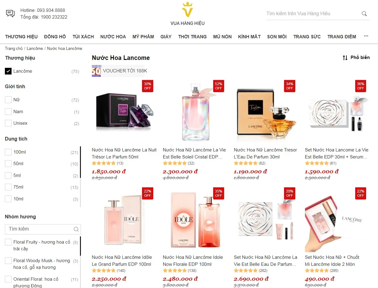 Mua Nước Hoa Lancôme Chính Hãng Tại Vua Hàng Hiệu