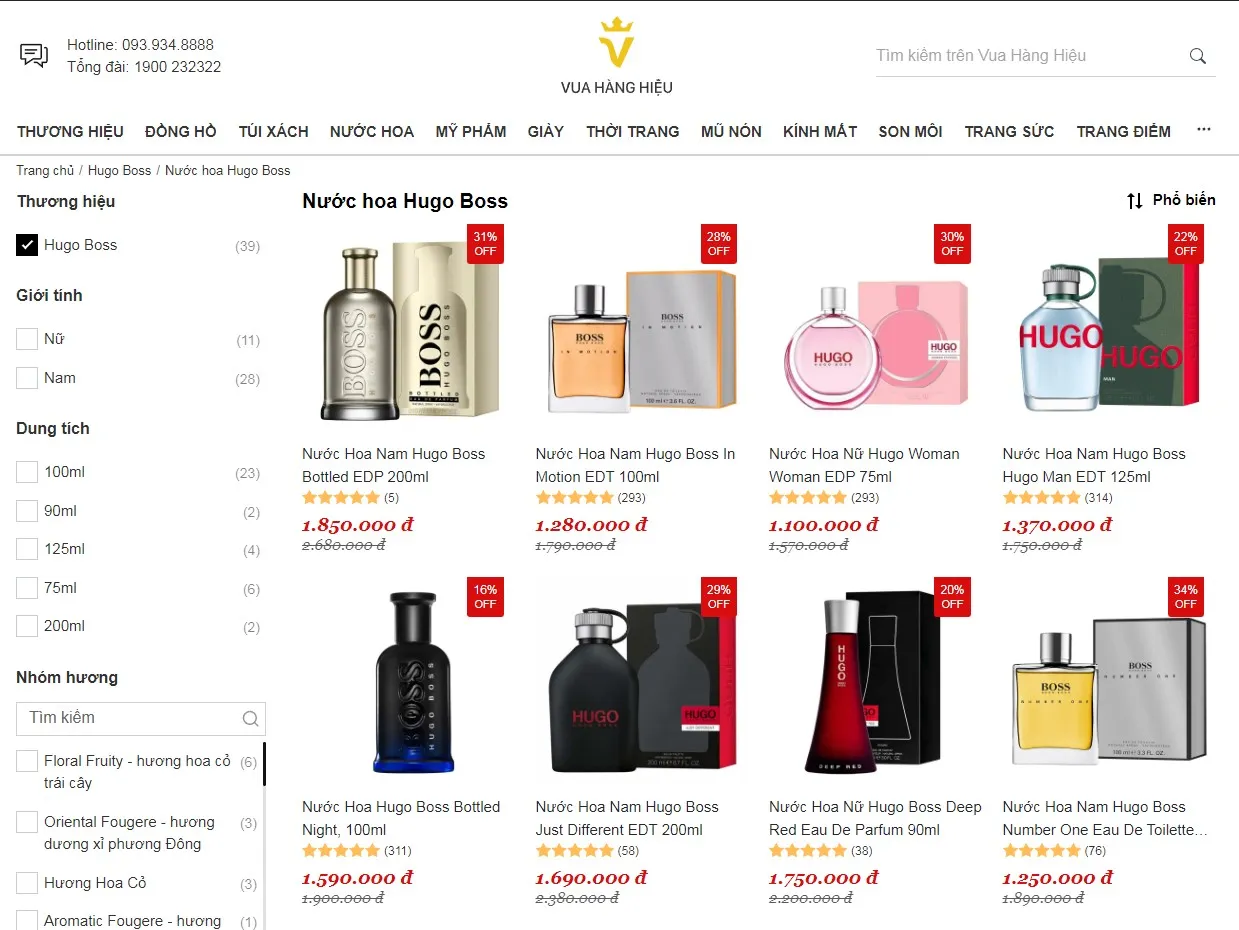 Mua Nước Hoa Hugo Boss Chính Hãng Tại Vua Hàng Hiệu