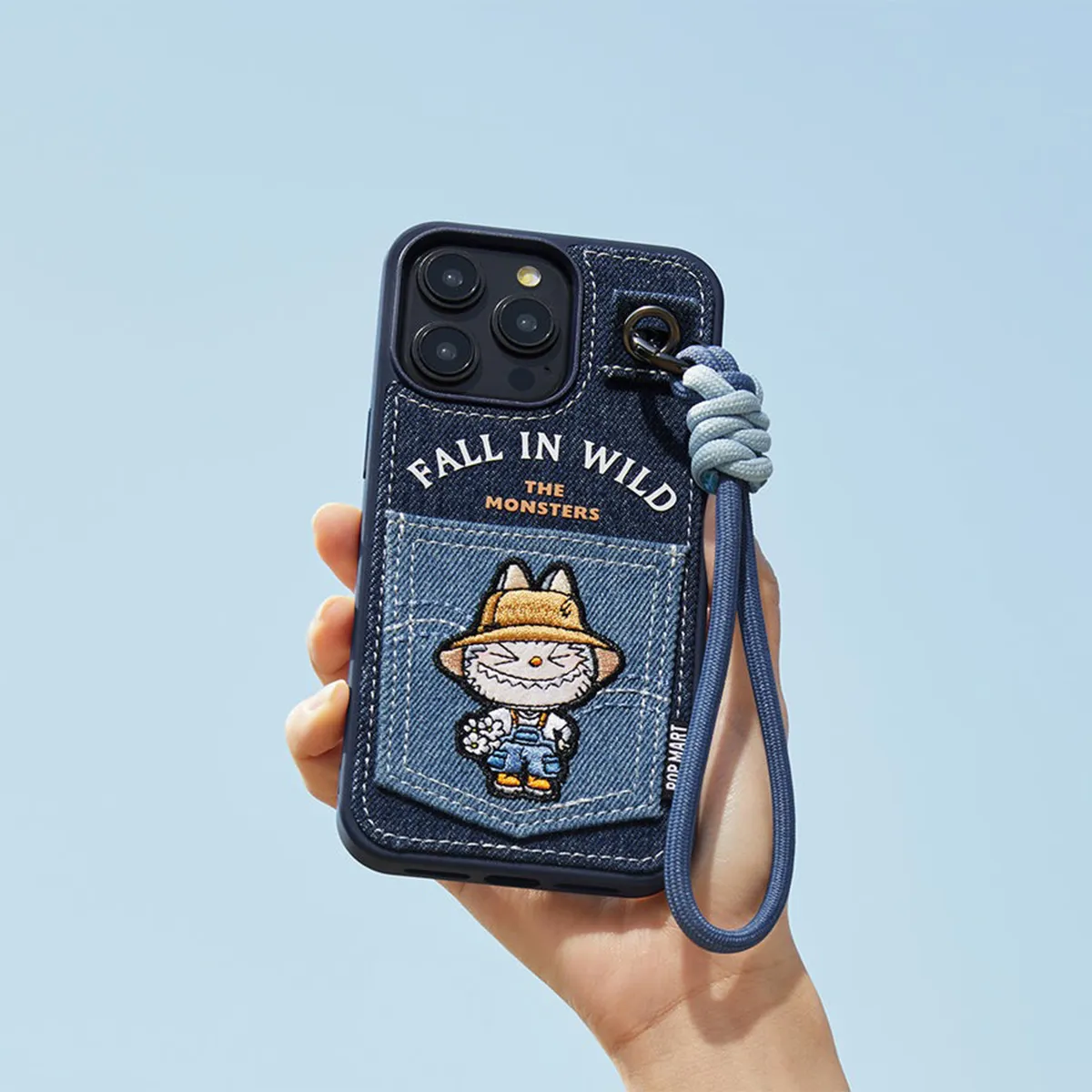 Ốp Điện Thoại Pop Mart Labu The Monsters Fall In Wild Iphone 14 Pro Max Màu Xanh Denim