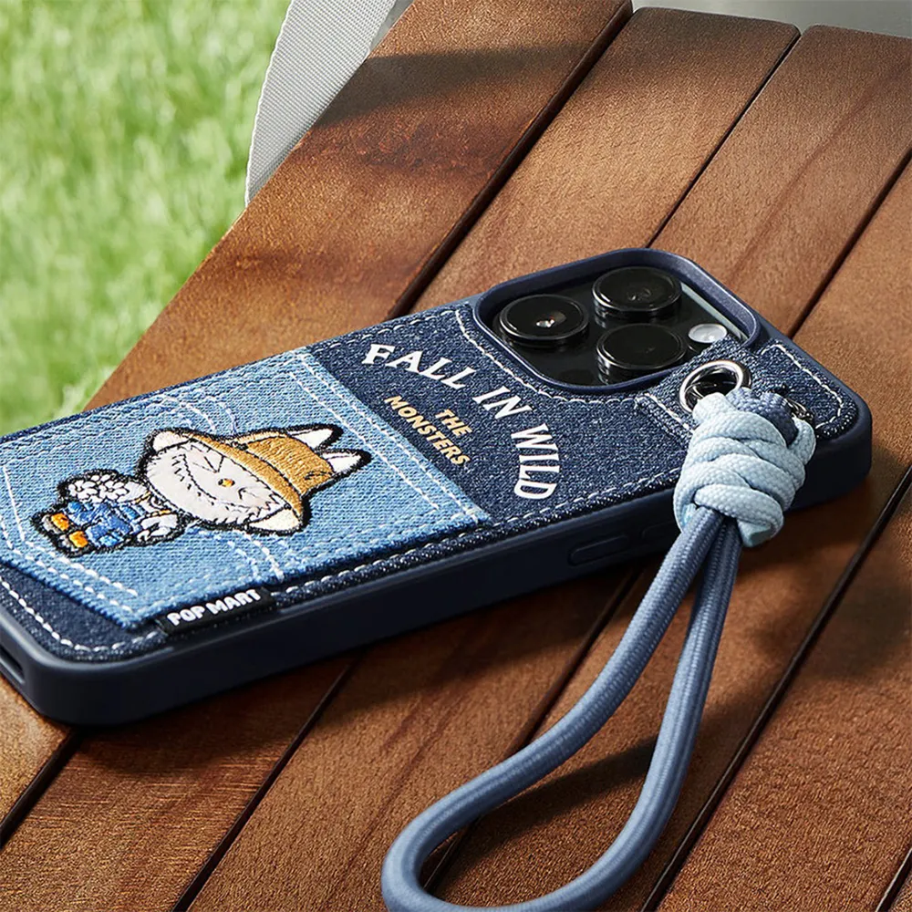 Ốp Điện Thoại Pop Mart Labu The Monsters Fall In Wild Iphone 15 Pro Max Màu Xanh Denim