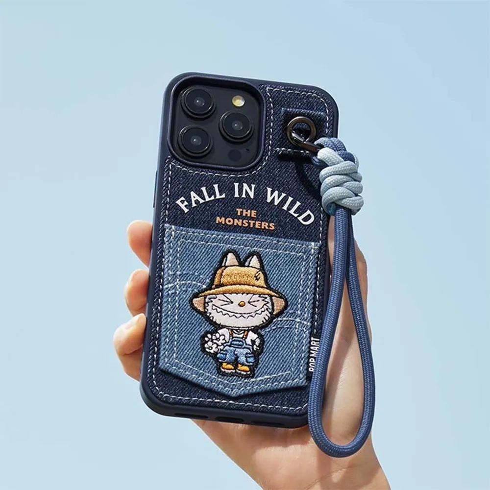 Ốp Điện Thoại Pop Mart Labu The Monsters Fall In Wild Iphone 15 Pro Max Màu Xanh Denim