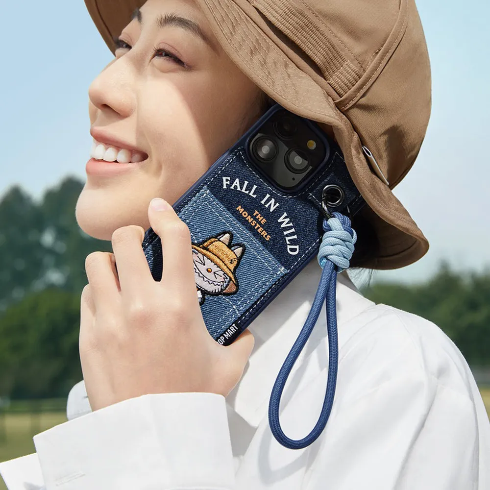 Ốp Điện Thoại Pop Mart Labu The Monsters Fall In Wild Iphone 15 Pro Max Màu Xanh Denim