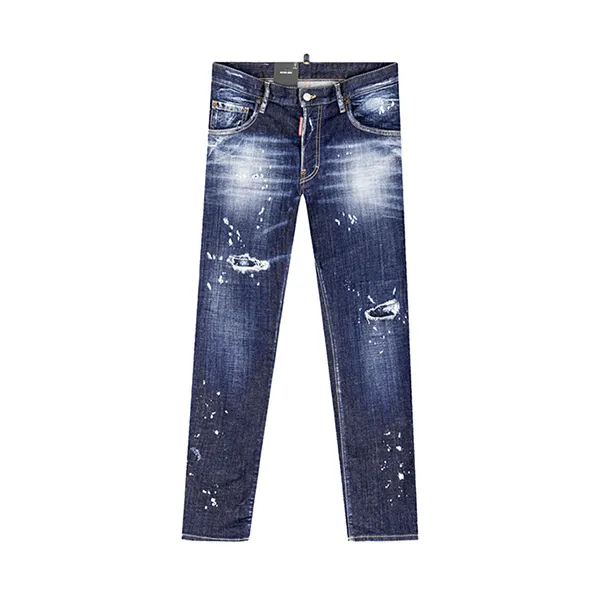 Quần Jean Nam Dsquared2 Blue Bleached Detailing All Over Skater S74LB1232 S30342 470 Màu Xanh Size 44