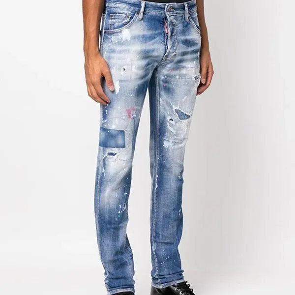 Quần Jean Nam Dsquared2 S74LB1271 D2 Monogram Cool Guy Màu Xanh Size 46