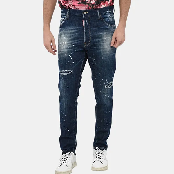 Quần Jeans Nam Dsquared2 Relax Long Crotch S74LB1295 S30342 470 Màu Xanh Đậm Size 44