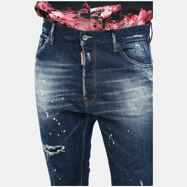 Quần Jeans Nam Dsquared2 Relax Long Crotch S74LB1295 S30342 470 Màu Xanh Đậm Size 44