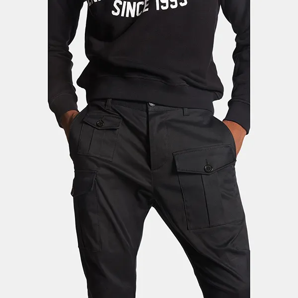 Quần Kaki Nam Dsquared2 Cargo Chino S74KB0909 S39021 900 Màu Đen Size 46 - Thời trang - Vua Hàng Hiệu