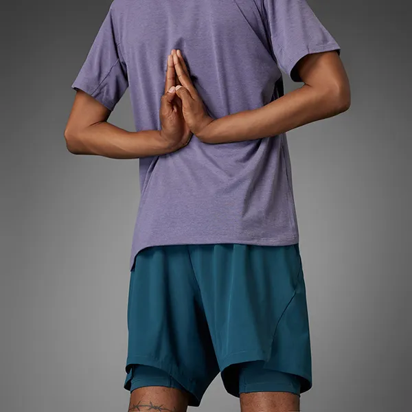 Quần Short Nam Adidas Yoga Premium Training Two-In-One IM1736 Màu Xanh Lam Size S