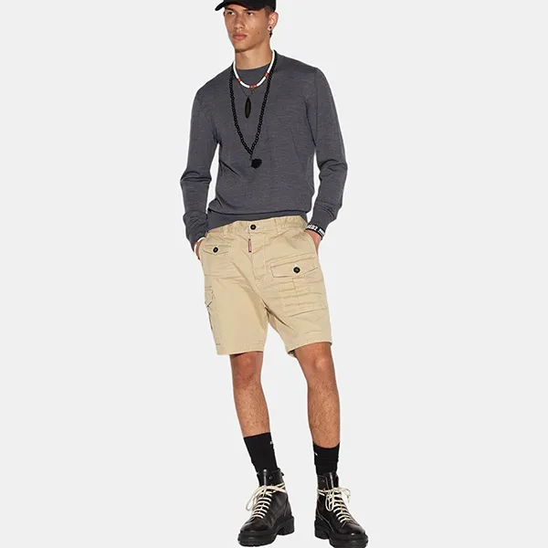 Quần Short Nam Dsquared2 Cargo Chino S74MU0780 S39021 111 Màu Be Size 44 - Thời trang - Vua Hàng Hiệu