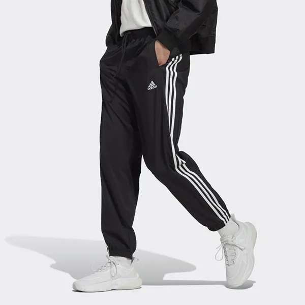 Quần Thể Thao Nam Adidas Aeroready Essentials Elastic Cuff Woven 3-Stripes Pants IC9446 Màu Đen Size S