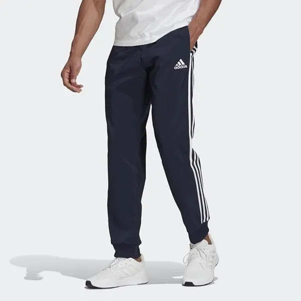 Quần Thể Thao Nam Adidas AEROREADY Essentials Tapered Cuff Woven 3-Stripes GK8981 Màu Xanh Navy Size XXL - Thời trang - Vua Hàng Hiệu