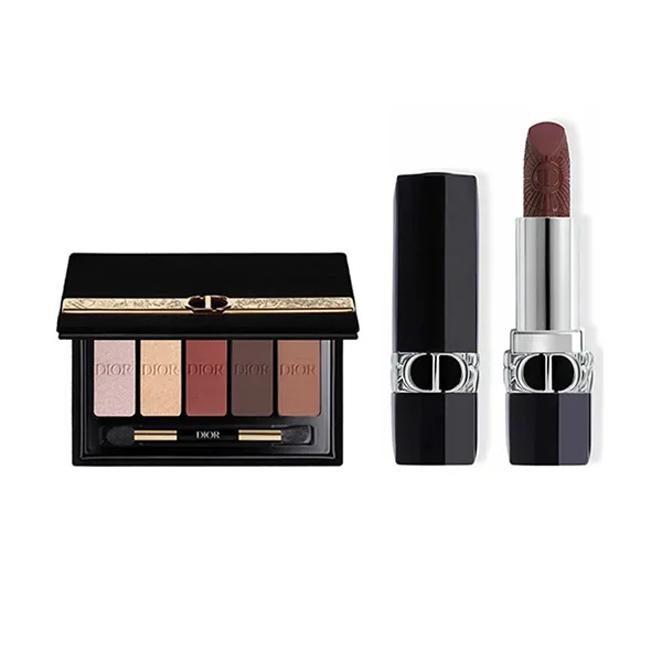 Set 2 Món Bảng Phấn Mắt Dior Écrin Couture Palette Và Son Rouge Dior Limited Edition 913 Mystic Plum Matte Finish Màu Nâu Đỏ - Trang điểm - Vua Hàng Hiệu