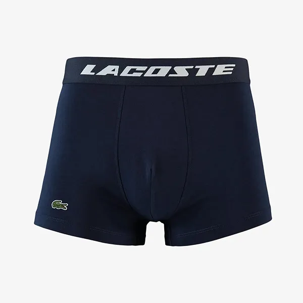 Set 3 Quần Lót Nam Lacoste Men’s 3-Pack Contrast Waist Trunks 5H5914 9ZU Màu Xanh Xám Size S - Thời trang - Vua Hàng Hiệu