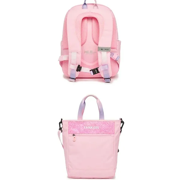 Set Balo + Túi Xách Trẻ Em MLB Shiny Backpack Set 7FBK0033N-50PKL Màu Hồng
