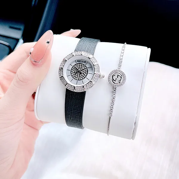 Set Đồng Hồ Nữ Just Cavalli Eleganza Mini Watch Màu Đen (Tặng Vòng Tay Handmade) - Đồng hồ - Vua Hàng Hiệu