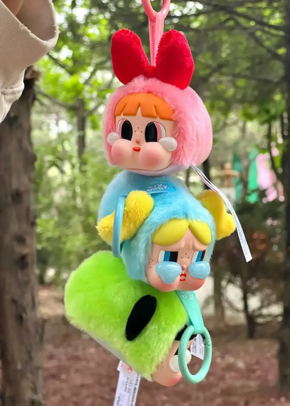 Set Móc Khóa Pop Mart CRYBABY × Powerpuff Girls Series-Vinyl Face Plush Blind Box 6 Chiếc