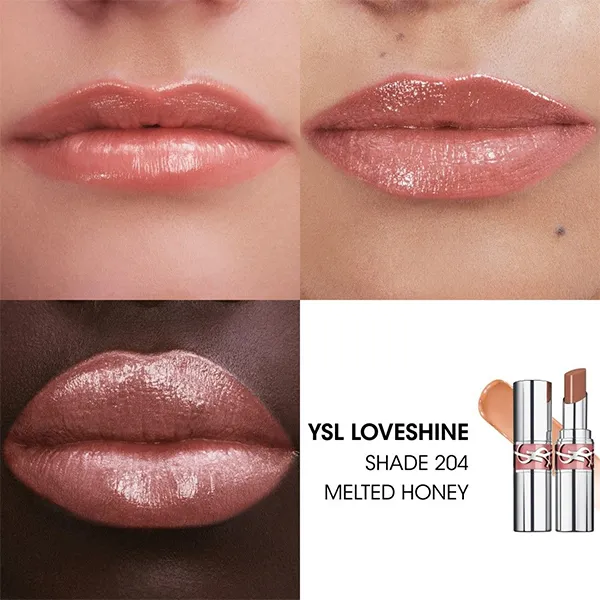 Son Dưỡng Yves Saint Laurent YSL Loveshine Shade 204 Melted Honey Màu Nâu Cam Đất - Son Môi - Vua Hàng Hiệu