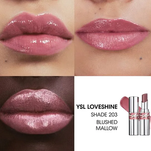 Son Dưỡng Yves Saint Laurent YSL Loveshine Wet Shine Lipstick 203 Blushed Mallow Màu Hồng Đất - Son Môi - Vua Hàng Hiệu