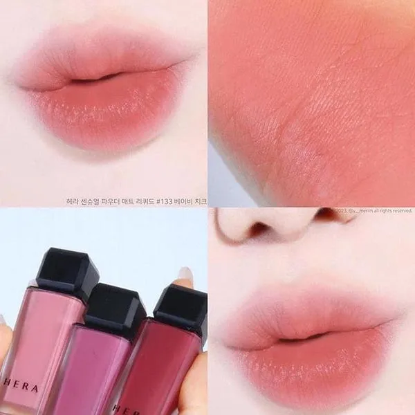 Son Kem Hera Sensual Powder Matte Liquid 133 Baby Cheek Màu Hồng Cam - Son Môi - Vua Hàng Hiệu