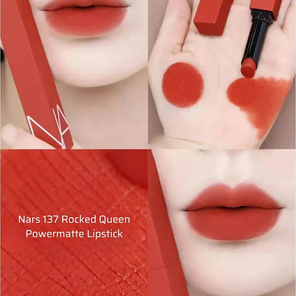 Son Nars Powermatte Lipstick 137 Rocked Queen Màu Đỏ Cam - Son Môi - Vua Hàng Hiệu