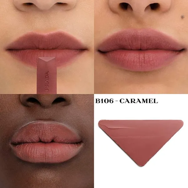 Son Prada Monochrome Soft Matte B106 Caramel Màu Nâu Nude - Son Môi - Vua Hàng Hiệu