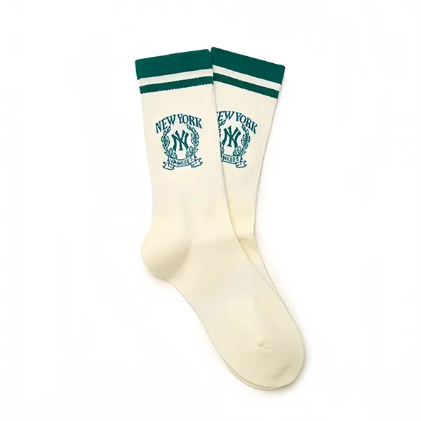 Tất MLB Sportive Varsity Logo Socks New York Yankees 3ASOMV44N-50CRD Màu Trắng - Xanh