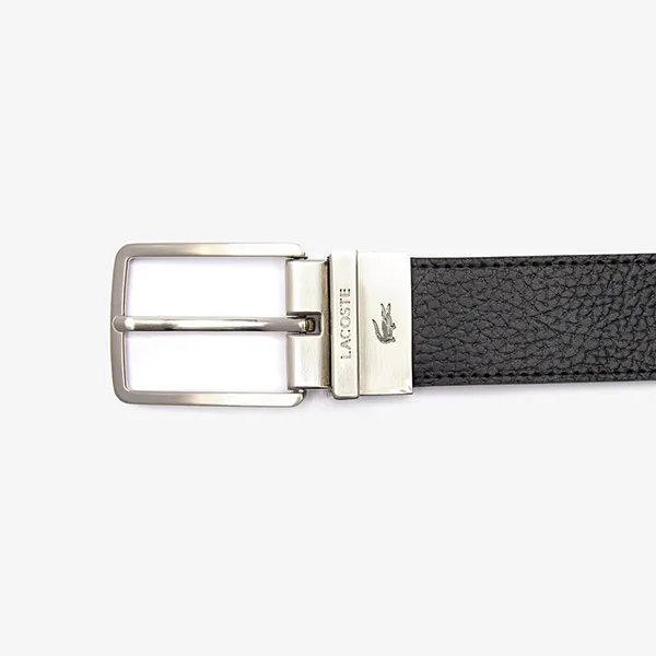Thắt Lưng Nam Lacoste Men's Engraved Buckle Grained Leather Belt RC4021 000 Màu Đen Size 110