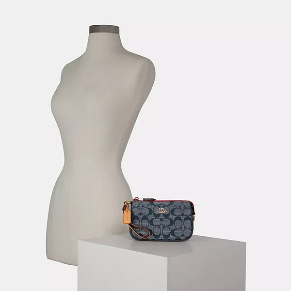 Túi Cầm Tay Coach Nolita 15 In Signature Chambray C8665 Gold/Denim Multi Màu Xanh - Túi xách - Vua Hàng Hiệu