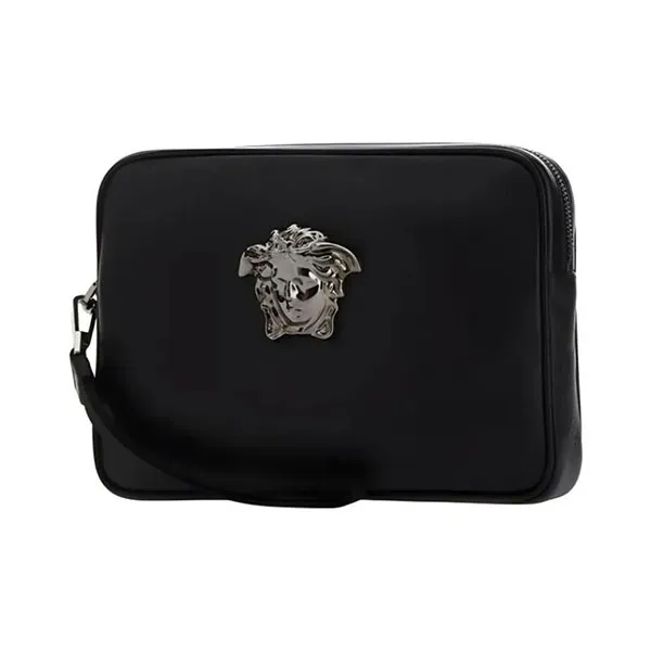 Túi Cầm Tay Nam Versace Medusa Plaque Clutch Bag DP88507DVT8ME-1B00E Màu Đen