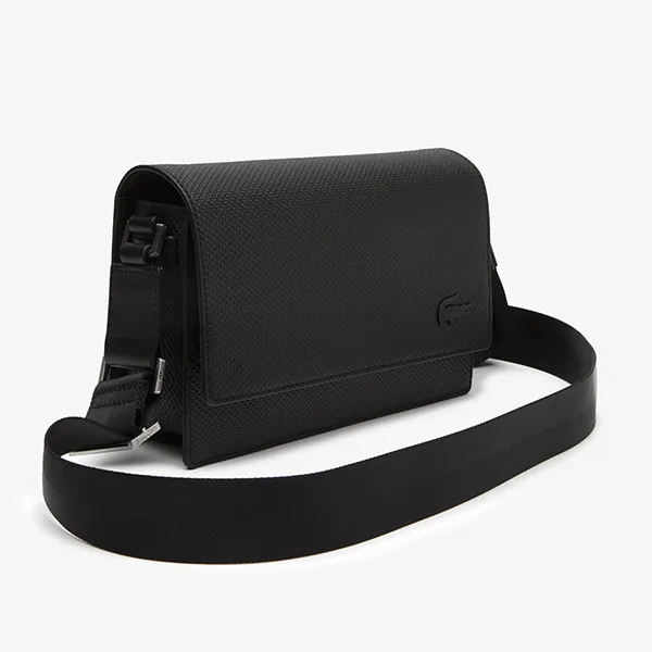 Túi Đeo Chéo Lacoste Chantaco Calfskin Flap Closure Bag NU4118CE 000 Màu Đen