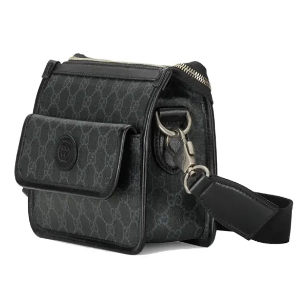 Túi Đeo Chéo Nam Gucci Interlocking GG Supreme Canvas Bag 674164 Màu Đen