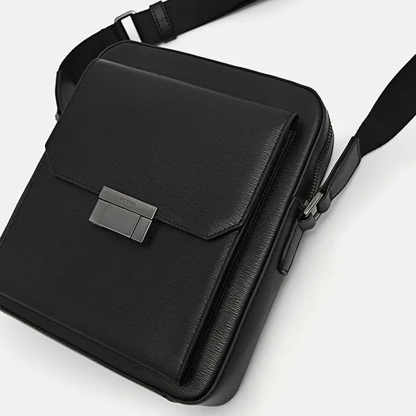 Túi Đeo Chéo Nam Pedro Henry Leather Sling Crossbody Bag Black PM2-26320147 Màu Đen