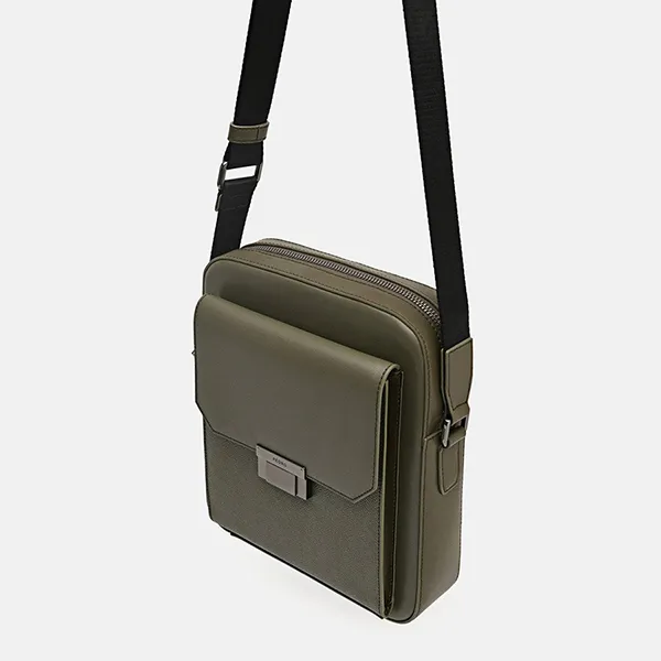 Túi Đeo Chéo Nam Pedro Henry Leather Sling Crossbody Bag Military Green PM2-26320147-3 Màu Xanh Green