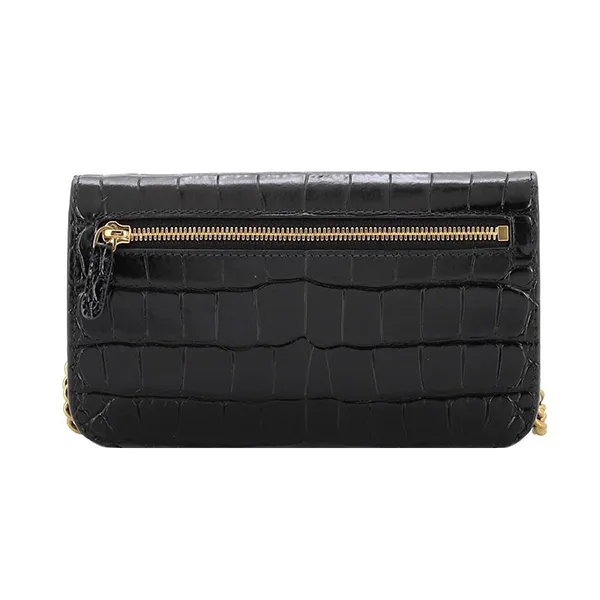 Túi Đeo Chéo Nữ Balenciaga Touch B Crocodile Embossed Leather Crossbody Bag Màu Đen - Túi xách - Vua Hàng Hiệu